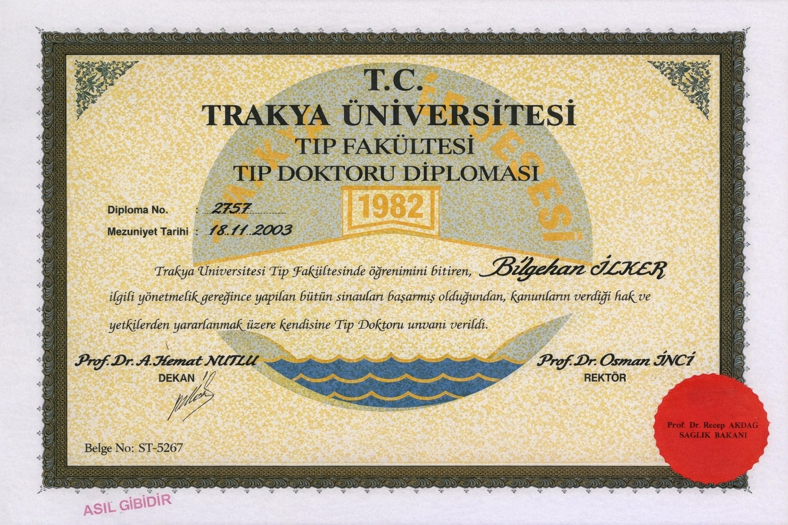 Doctor of Medicine (M.D.), 2003