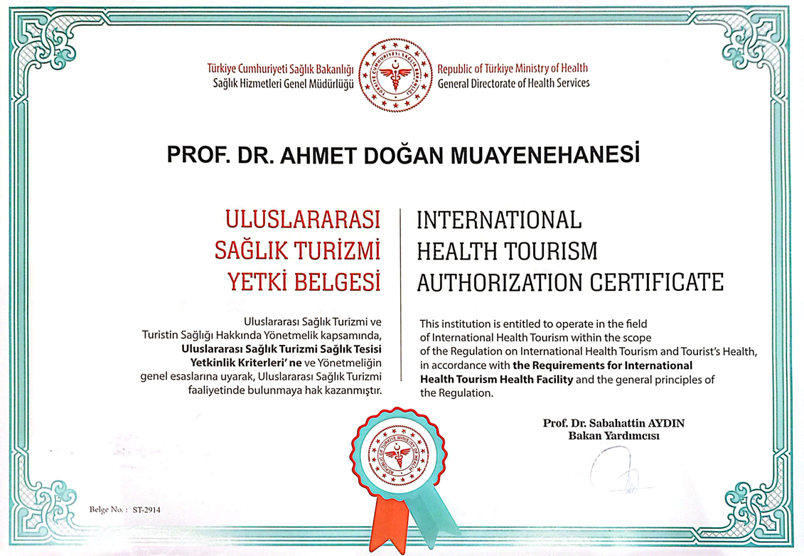 International Health Tourism Authorization Certificate
