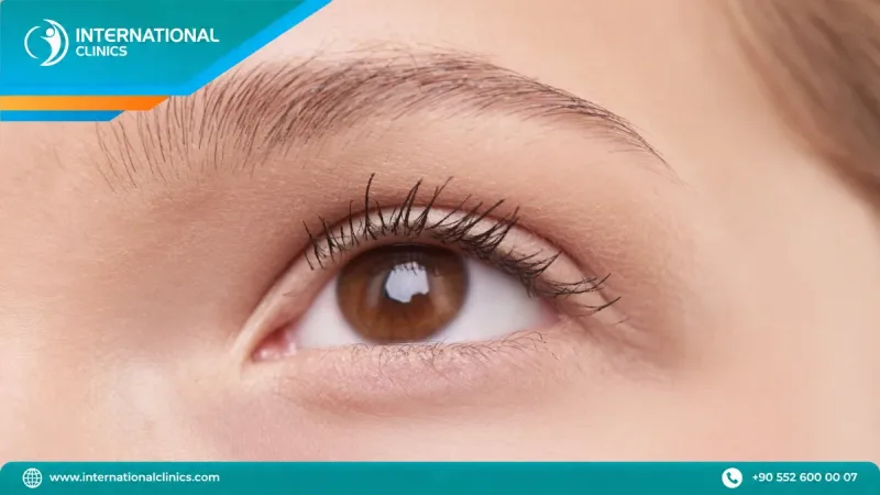 Close-up of a dense natural eyebrow, the result an eyebrow transplant in Turkey aims to restore