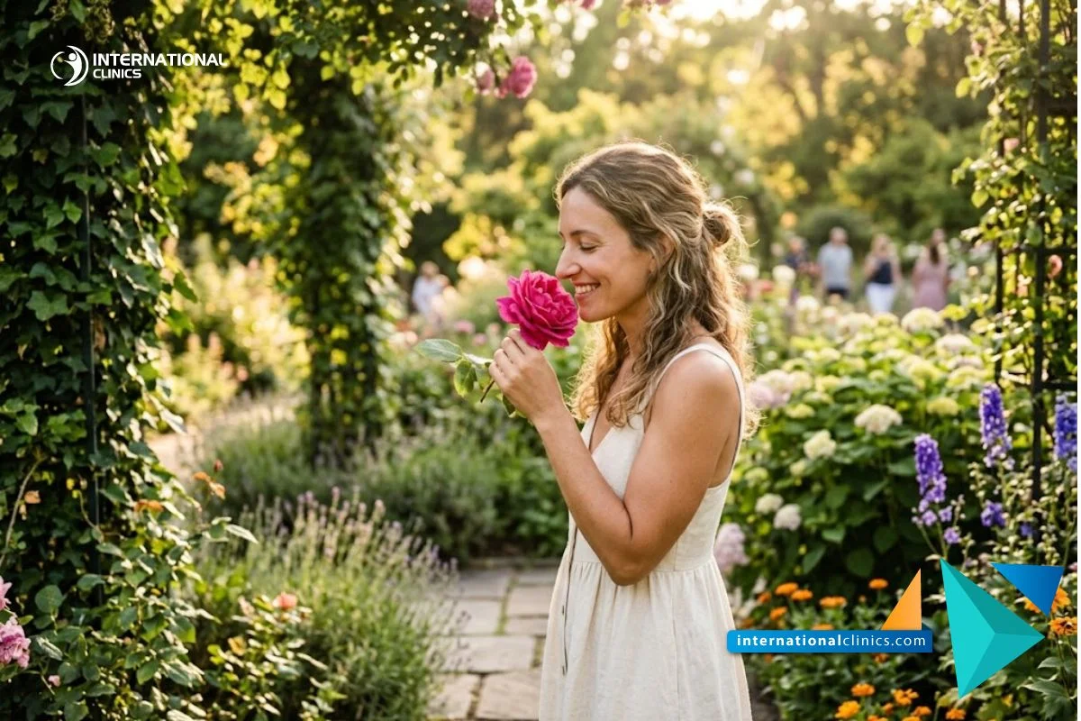 Confident person enjoying the outdoors and breathing freely after a successful Crooked Nose Rhinoplasty.