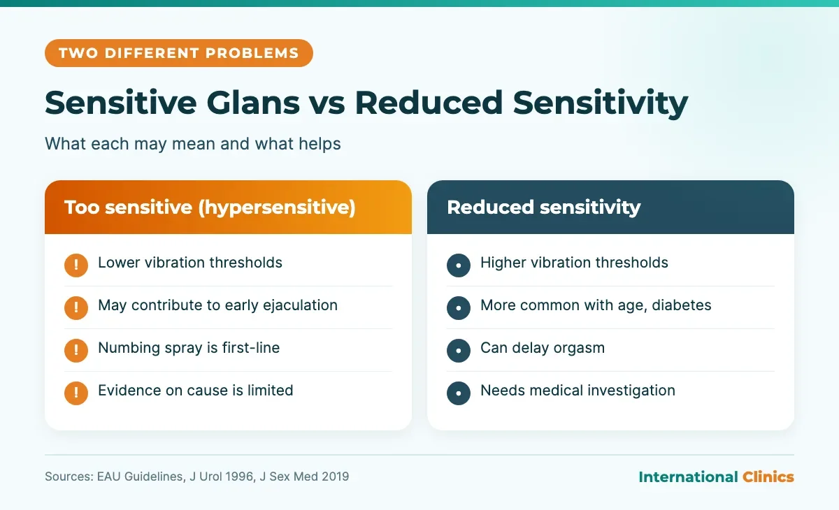 Sensitive glans versus reduced glans sensitivity: what penile sensitivity test results may mean and next steps