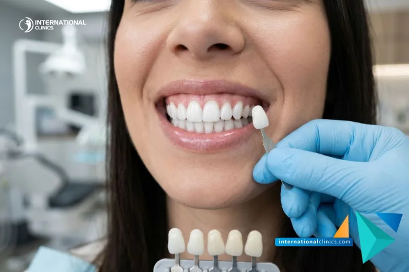 A radiant white Hollywood smile close-up showing successful outcome for Dental Treatment Cost in Turkey at International Clinics