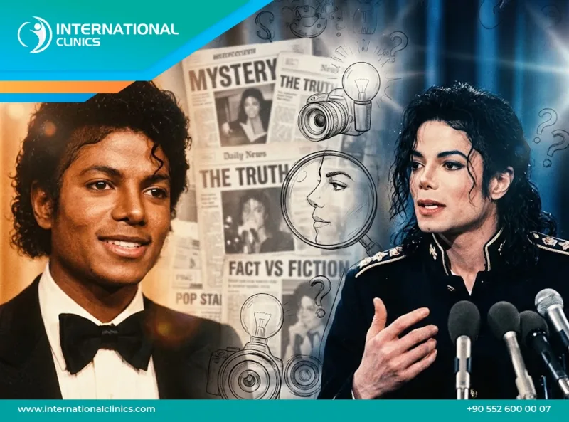 Michael Jackson nose article cover: his star on the Hollywood Walk of Fame, pink terrazzo with its round gold category emblem